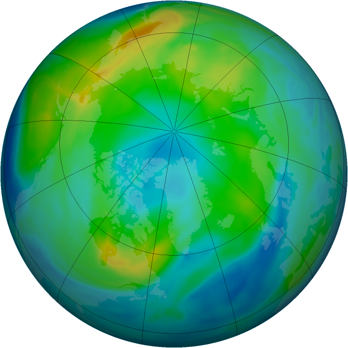 Arctic ozone map for 12 November 2004